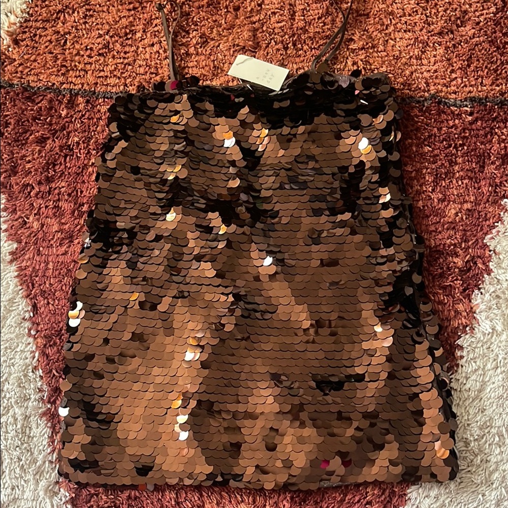 Sequin Brown Mini Dress